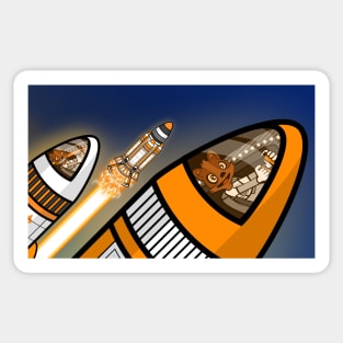 Space Quokka Rocket Race Sticker